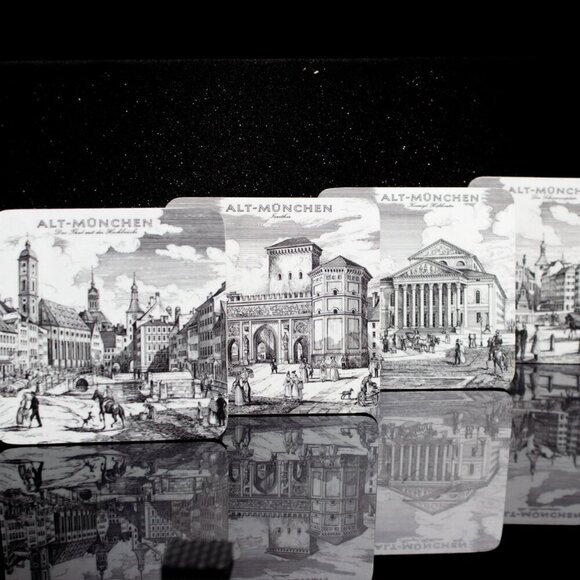 Vintage Alt-München Coasters By Schuberth Set Of 4 - Picture 8 of 8